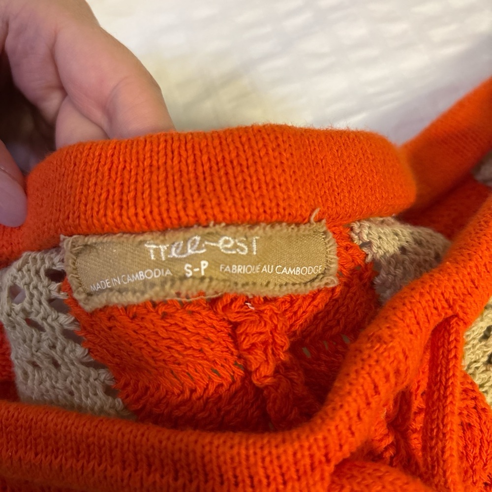 Free People Vibrant Orange and Beige Knit Ensemble - Picture 2 of 2
